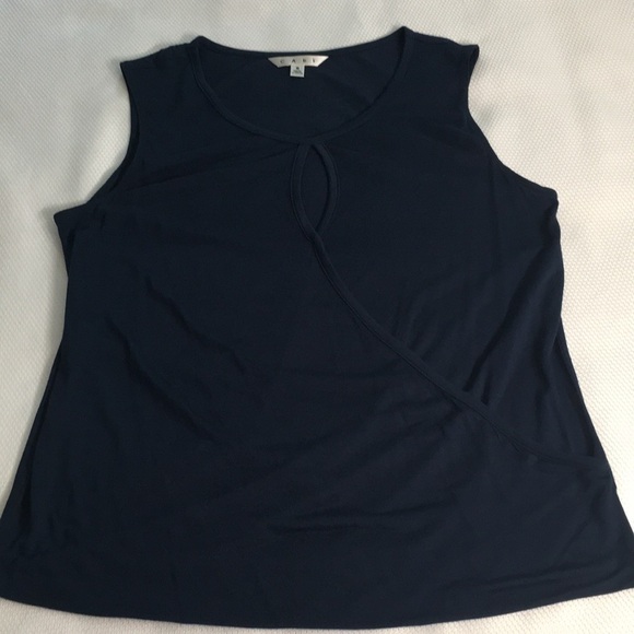~3 for $20~ CAbi blue sleeveless top shirt crisscross front - Picture 2 of 7